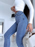 Blue denim pants without rips "WAVE" DJ2585
